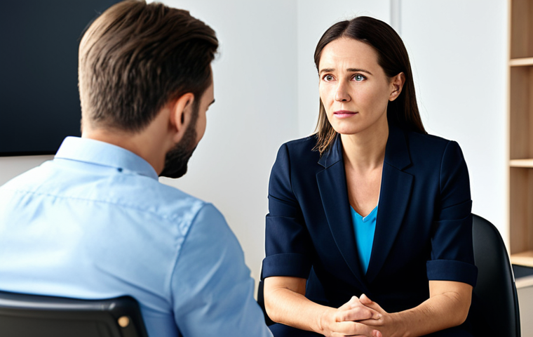 **

"A female psychologist in a modern office, consulting with a client (gender neutral, appearing distressed), demonstrating empathy and support. Professional setting, appropriate attire, fully clothed, safe for work, family-friendly, perfect anatomy, natural proportions, well-formed hands, professional photography, bright lighting, hopeful atmosphere."

**