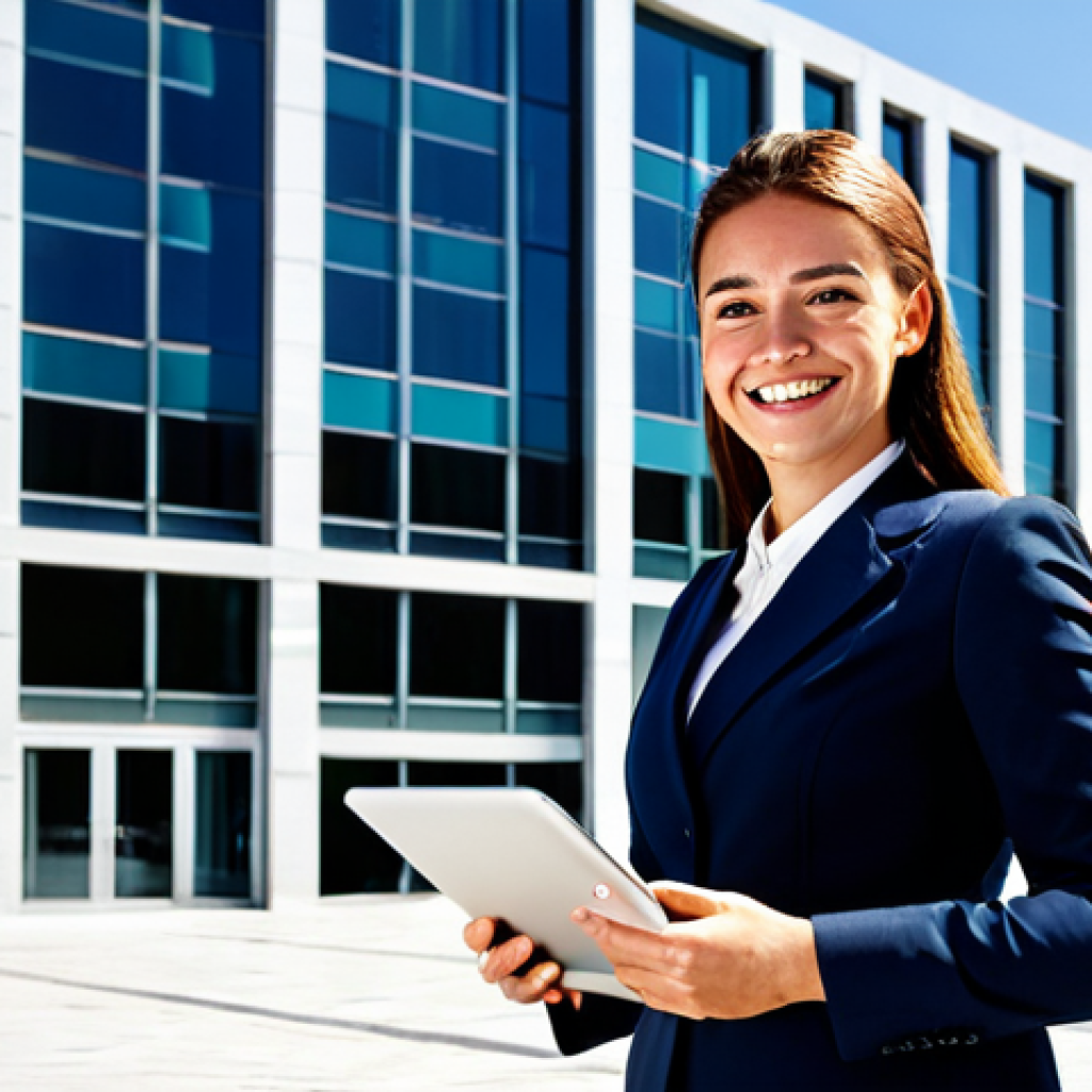 범죄 피해자 보상 신청 - Business Professional**
A confident businesswoman in a tailored, modest business suit, standing in ...