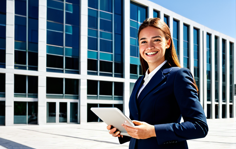 범죄 피해자 보상 신청 - Business Professional**
A confident businesswoman in a tailored, modest business suit, standing in ...