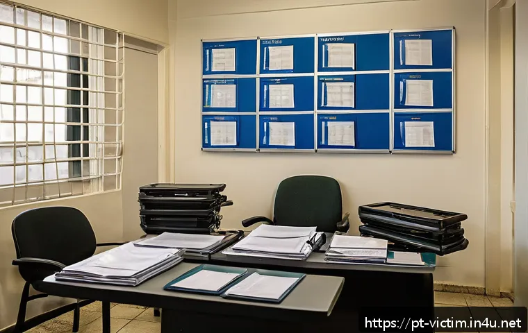 범죄 피해자 보호 기관 역할과 한계 - A modern Brazilian police station interior focused on a small, overworked team of female officers in...